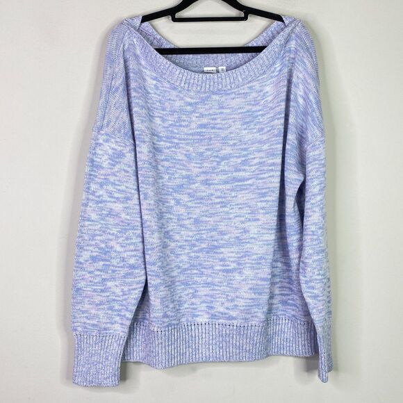 New Gap Drop Shoulder Boatneck Marled Knit Sweater Women's Size XXL - Picture 1 of 7